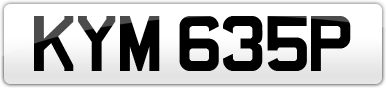 Plate image for registration plate KYM635P