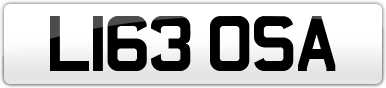 Plate image for registration plate L163OSA