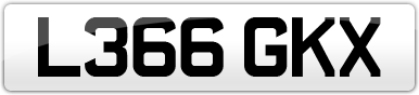 Plate image for registration plate L366GKX