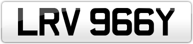Plate image for registration plate LRV966Y
