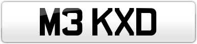 Plate image for registration plate M3KXD