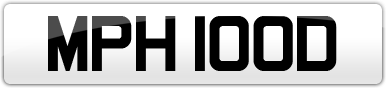 Plate image for registration plate MPH100D