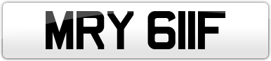 Plate image for registration plate MRY611F