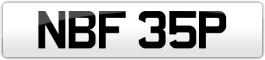 Plate image for registration plate NBF35P