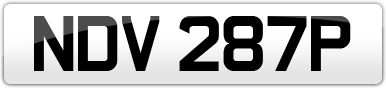 Plate image for registration plate NDV287P