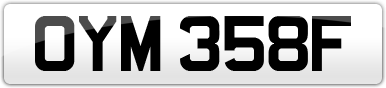 Plate image for registration plate OYM358F