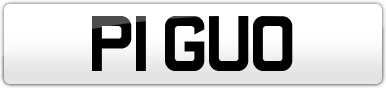 Plate image for registration plate P1GUO