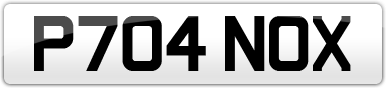 Plate image for registration plate P704NOX