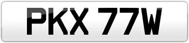 Plate image for registration plate PKX77W