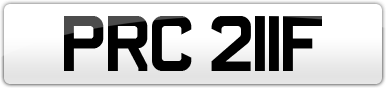 Plate image for registration plate PRC211F