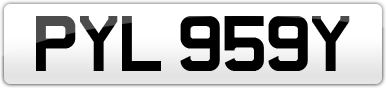 Plate image for registration plate PYL959Y