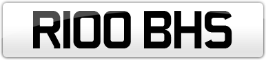 Plate image for registration plate R100BHS