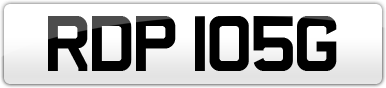 Plate image for registration plate RDP105G