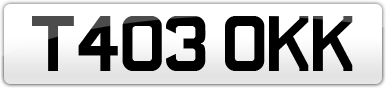 Plate image for registration plate T403OKK