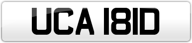 Plate image for registration plate UCA181D