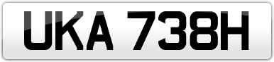 Plate image for registration plate UKA738H