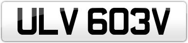 Plate image for registration plate ULV603V