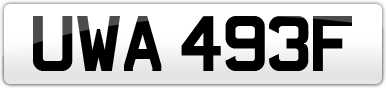 Plate image for registration plate UWA493F