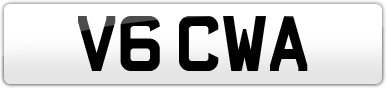 Plate image for registration plate V6CWA