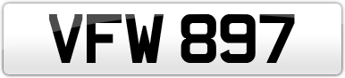 Plate image for registration plate VFW897
