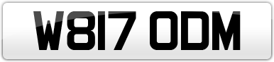 Plate image for registration plate W817ODM