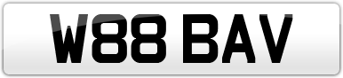 Plate image for registration plate W88BAV