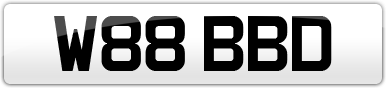 Plate image for registration plate W88BBD