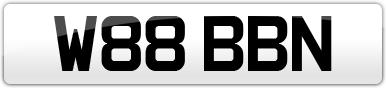 Plate image for registration plate W88BBN