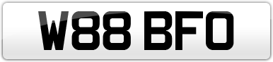 Plate image for registration plate W88BFO
