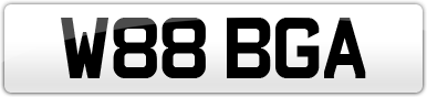 Plate image for registration plate W88BGA