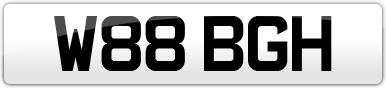 Plate image for registration plate W88BGH