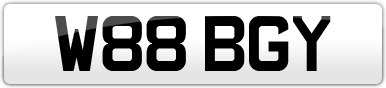 Plate image for registration plate W88BGY