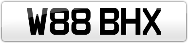 Plate image for registration plate W88BHX