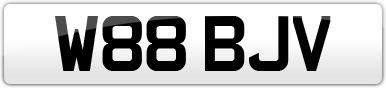 Plate image for registration plate W88BJV