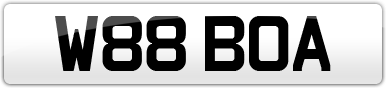 Plate image for registration plate W88BOA