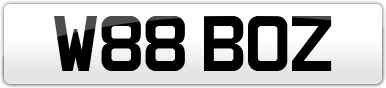 Plate image for registration plate W88BOZ