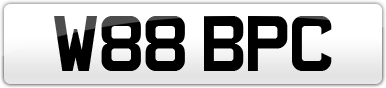 Plate image for registration plate W88BPC