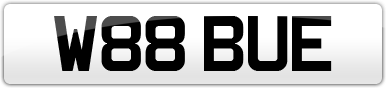 Plate image for registration plate W88BUE
