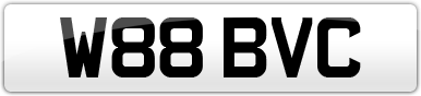 Plate image for registration plate W88BVC