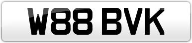 Plate image for registration plate W88BVK