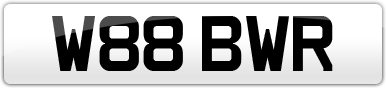 Plate image for registration plate W88BWR