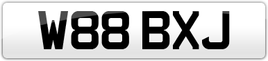 Plate image for registration plate W88BXJ