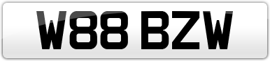Plate image for registration plate W88BZW