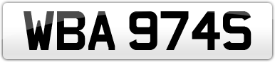 Plate image for registration plate WBA974S