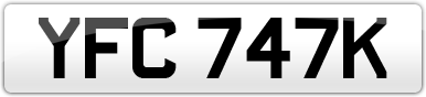 Plate image for registration plate YFC747K