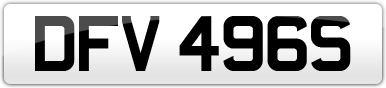 Plate image for registration plate DFV496S