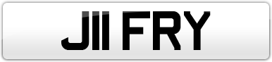 Plate image for registration plate J11FRY