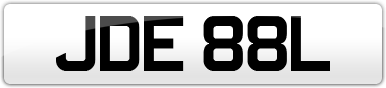 Plate image for registration plate JDE88L