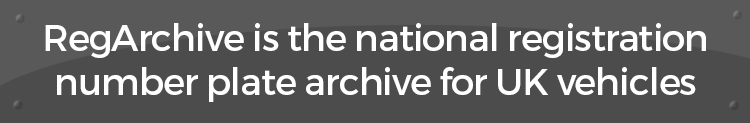RegArchive is the national registration number plate archive for UK vehicles